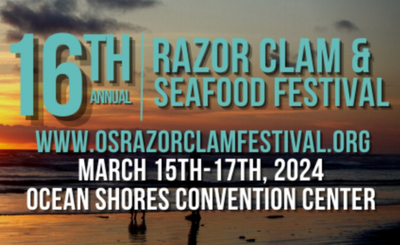 Ocean Shores Razor Clam Festival from March 15-17, 2024