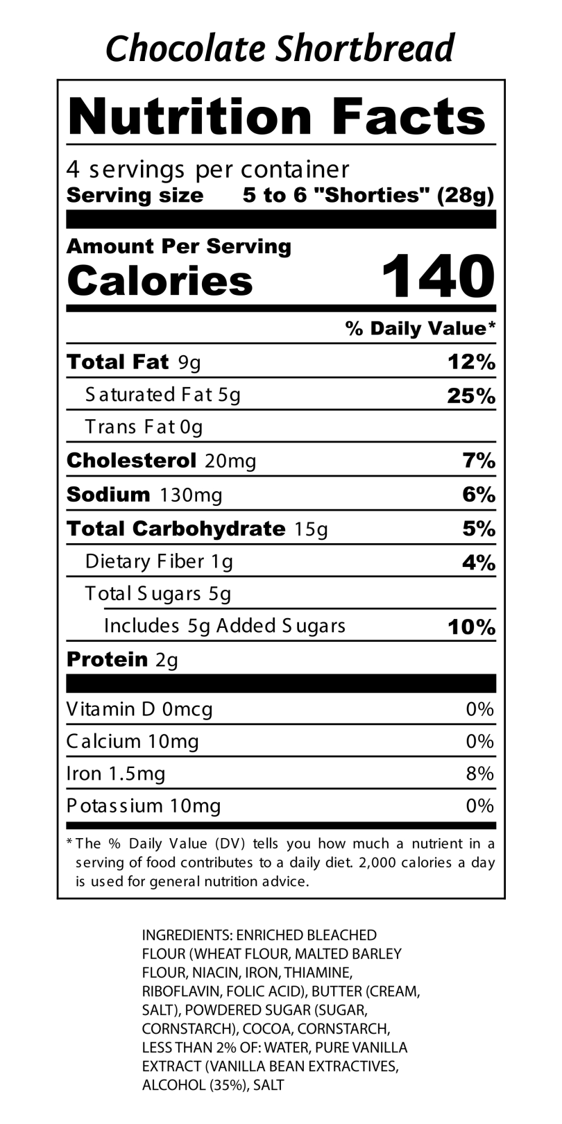 Chocolate Shortbread (4 oz. Pouch)