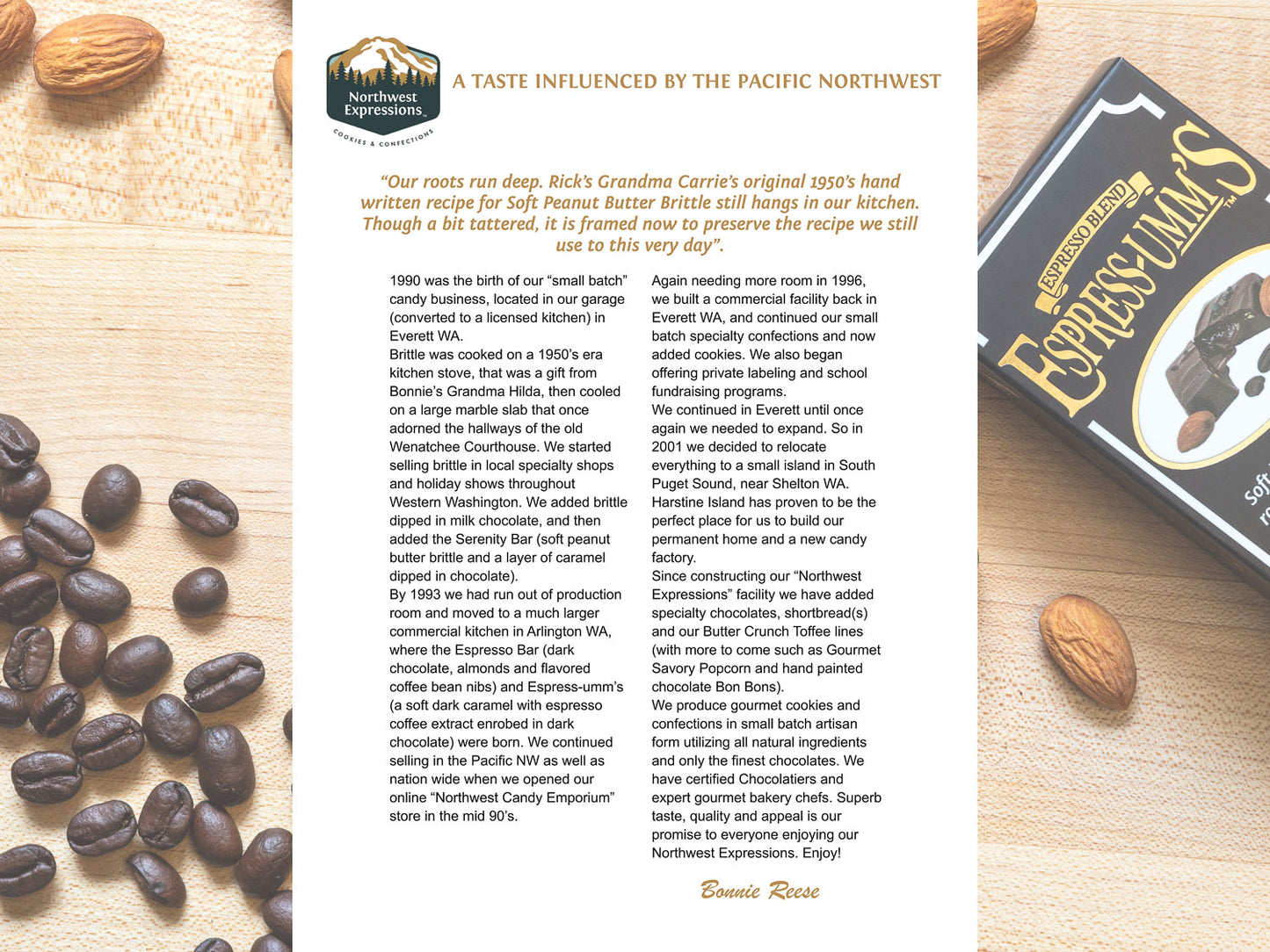 the story of northwest expressions espress-uum mocha caramels