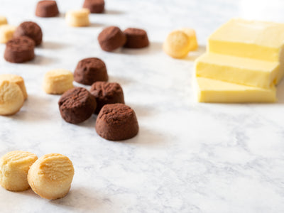 chocolate and classic shortbread with fresh butter