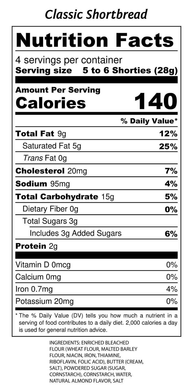 Classic Shortbread "Shorties"™ 4 oz Pouch