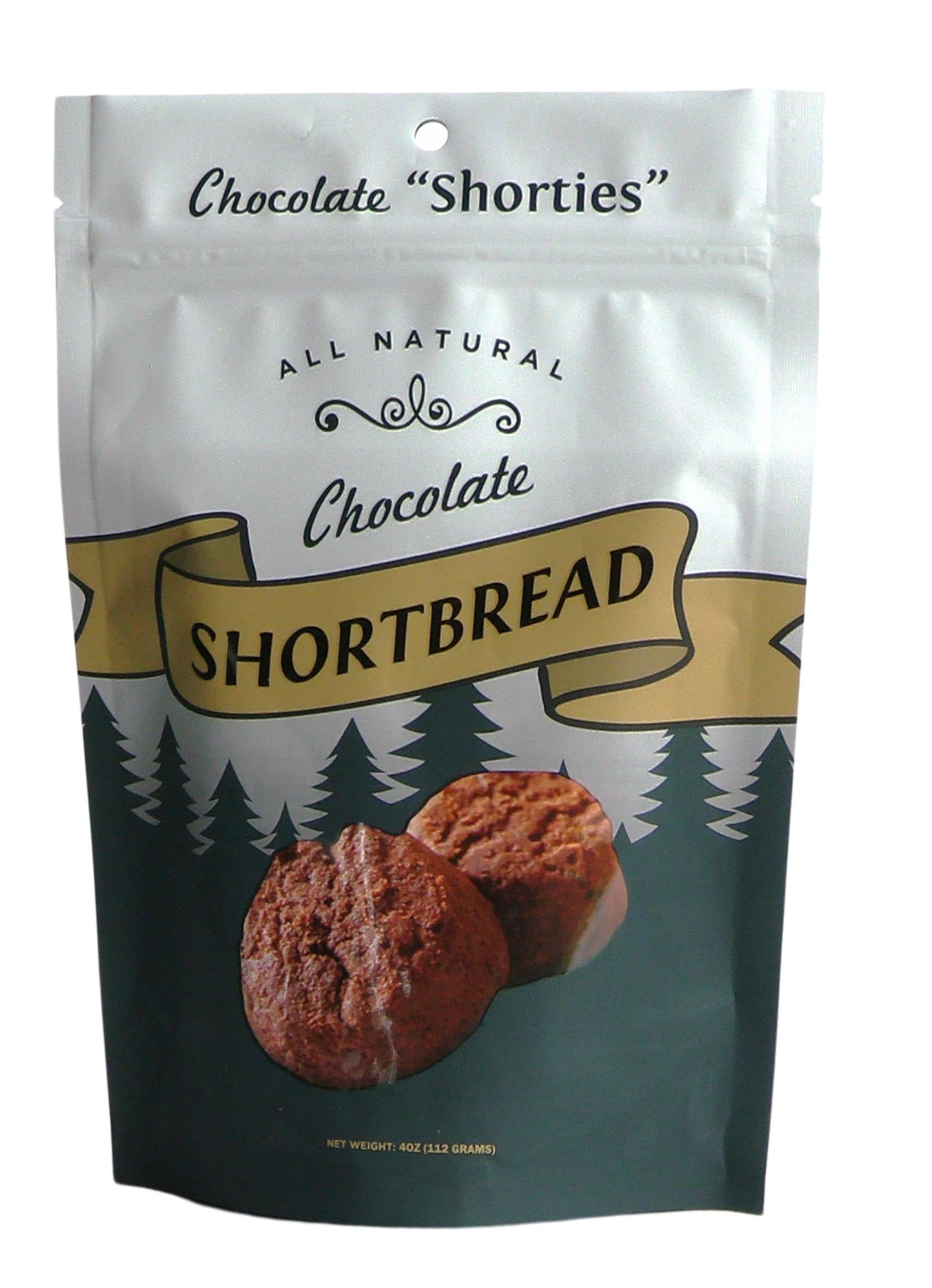 4 ounce pouch of chocolate shortbread cookies