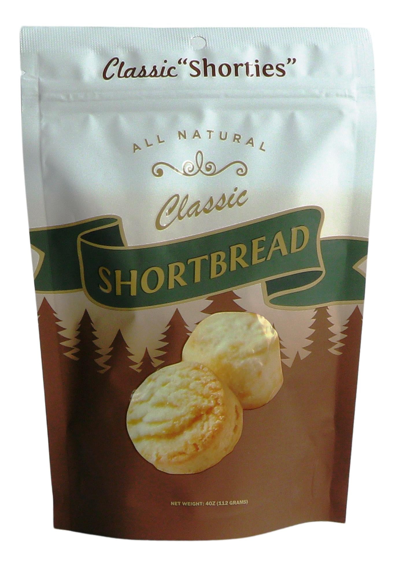 4 ounce pouch of classic shortbread cookies