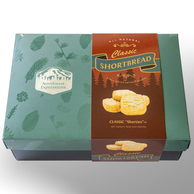 view of an elegant gift box of shortbread shorties