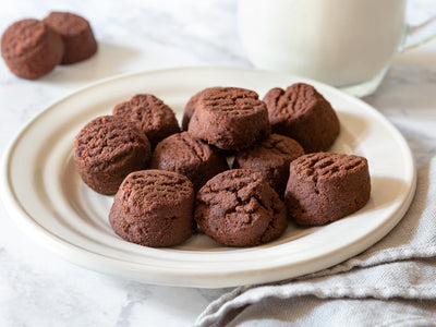 delicious platter of chocolate shortbread cookies