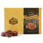 chocolate shortbread cookies in front of elegant gift box