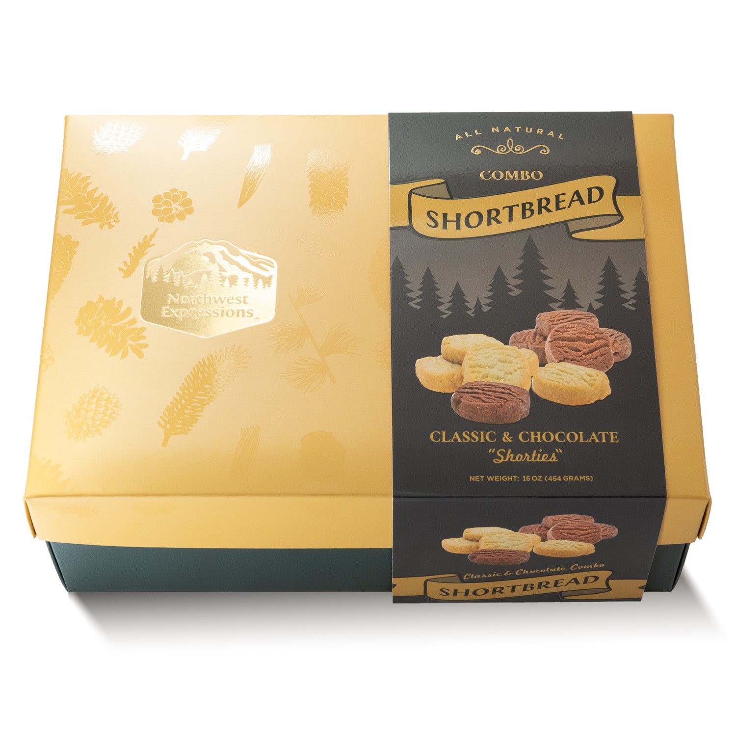 top view of the 16 ounce gift box of combo shortbread