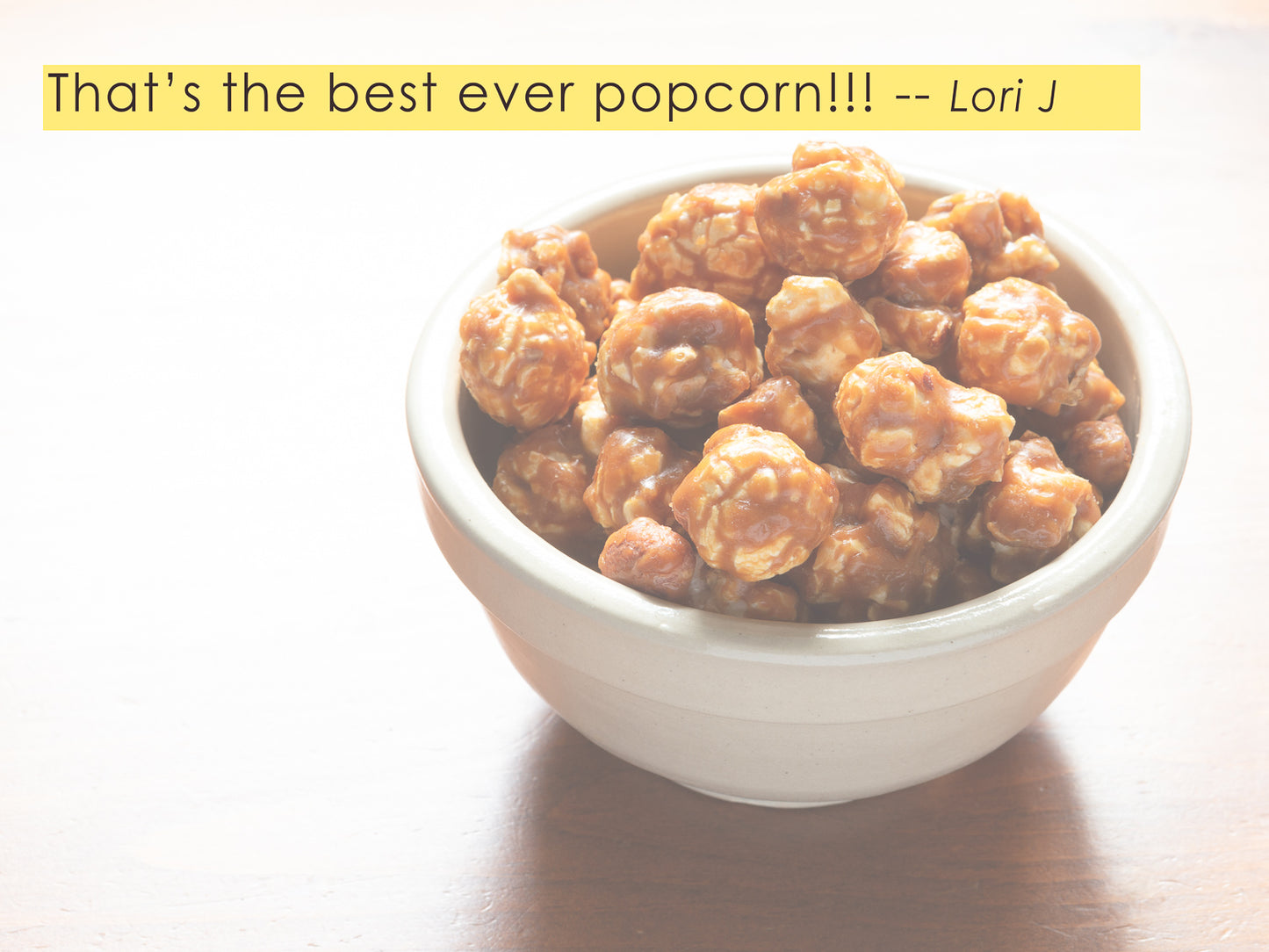 someone's favorable review of freedom pop gourmet toffee popcorn