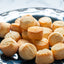 tiny classic shortbread cookies on a plate